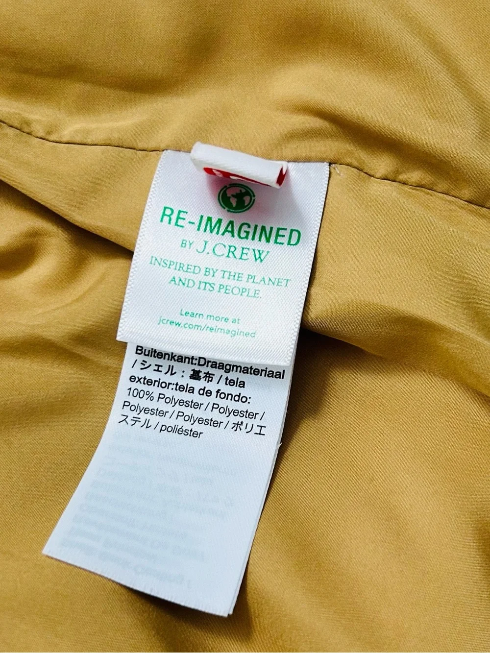 J. Crew Signature Puffer Vest in Tan with Pink Label